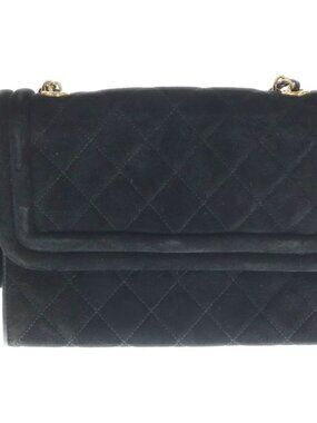 Chanel Quilted Suede Leather Tassel Chain Shoulder Bag